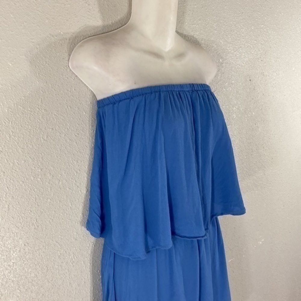 SMYM Thelma Italian Blue crepe popover romper - Picture 6 of 11